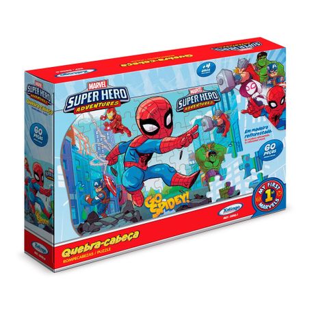 Brinq.quebra cabeca super herois 60pcs