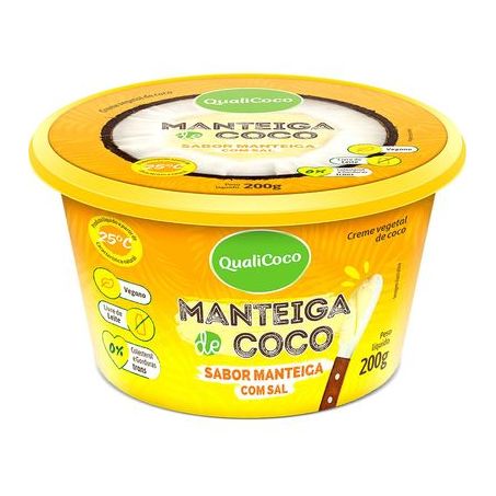 Manteiga de Coco Qualicoco Sabor Manteiga com Sal 200G