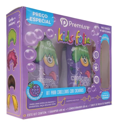 Kit infantil premisse cachos shampoo 400ml + condicionador 400ml 360-32