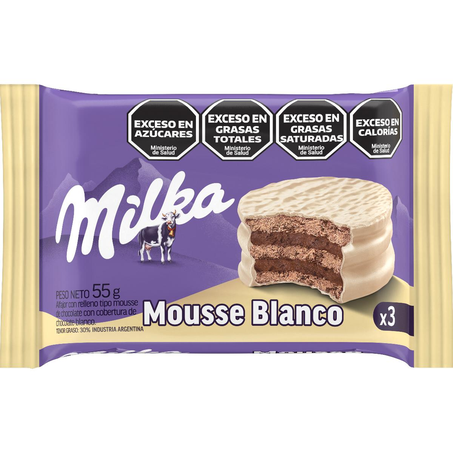 Alfajor Milka 55g - Mousse Chocolate Branco