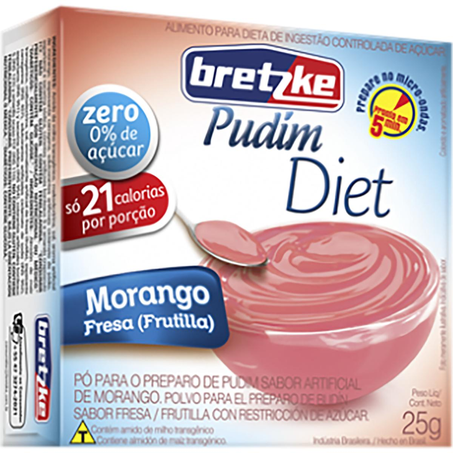 Pudim Bretzke 25g - Diet - Morango