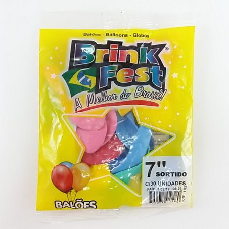 Balao brink fest liso 7 c/30un