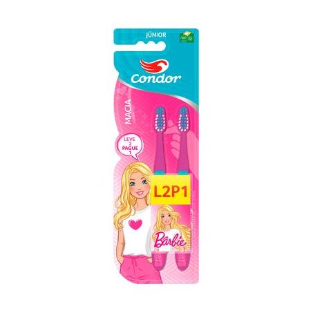 Escova dental infantil condor macia barbie leve 2 pague 1