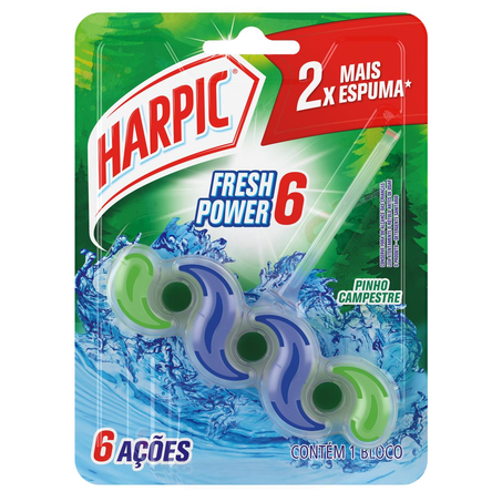 Desodorizador Harpic 39g - Bloco Power - Pinho Campestre