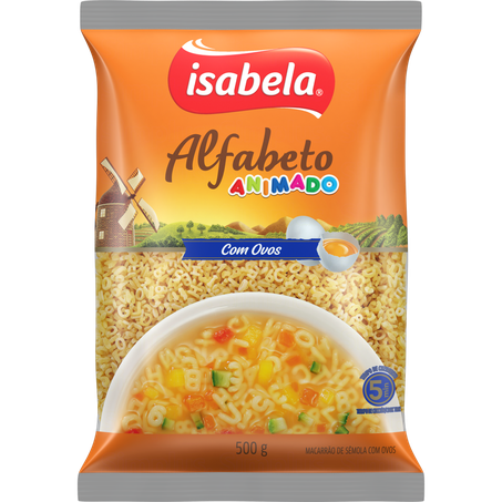 Massa isabela com ovos alfabeto 500g