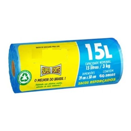 Saco de lixo eco roll 15l c/60