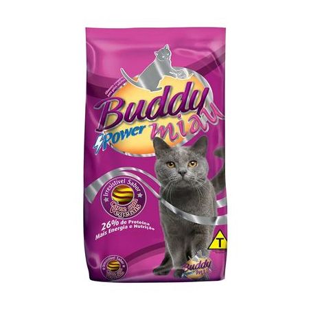 RACAO BUDDY POWER MIAU 1KG CARNE E VEG