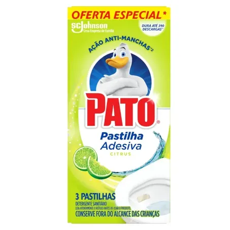 PASTILHA ADESIVA PATO CITRUS C/3 OFERTA ESPECIAL  