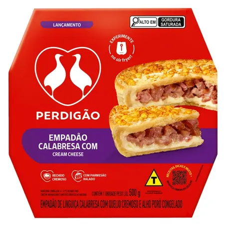 Empadao Perdigao 500g Calabresa Cream Cheese