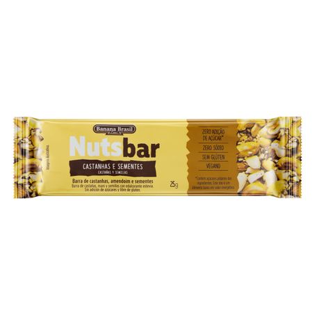 BARRA DE NUTS CASTANHAS E SEMENTES ZERO SÓDIO NUTSBAR