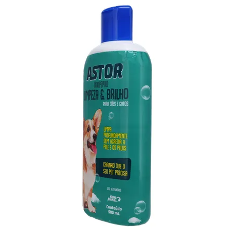 SHAMPOO ASTOR LIMPEZA E BRILHO CAES E GATOS 500ML 360-5
