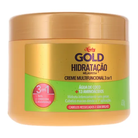 Creme de Tratamento Niely Gold Água de Coco 430g 360-34