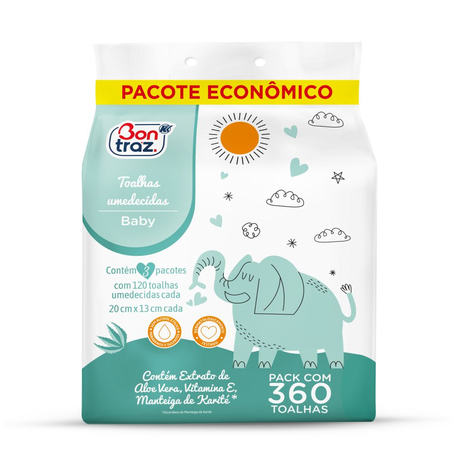 Toalha Umedecidos Bontraz Econômica Com 360