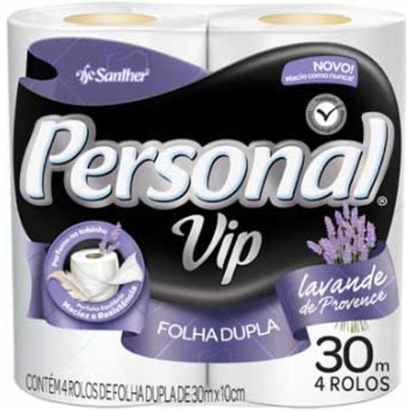 Papel Higiênico Personal Vip Lavanda Folha Dupla 4x30m 
 