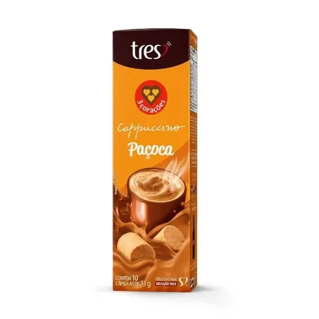 Café cápsula paçoca 3 corações 110g c/10