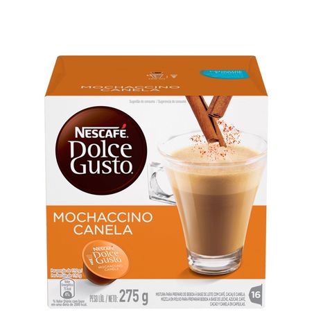 CAFE MOCHACCINO CANELA EM CAPSULA NESCAFE DOLCE GUSTO CAIXA 275G 16 UNIDADES