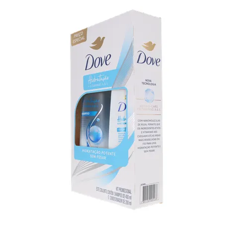 KIT DOVE SHAMPOO 400ML+ CONDICIONADOR 200ML HIDRATAÇÃO 360-5