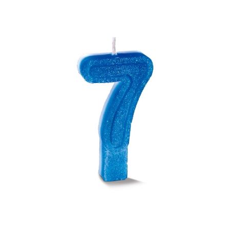 Vela alegria caretinha azul n.7