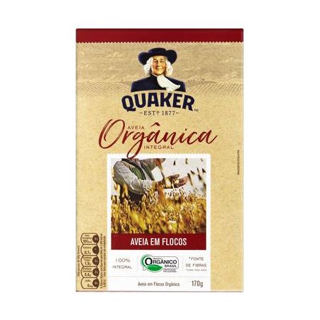 AVEIA QUAKER EM FLOCOS ORGANICO 170G