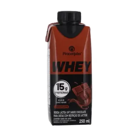 Bebida Láctea UHT Piracanjuba Whey Chocolate Zero Lactose Caixa com Tampa 250ml