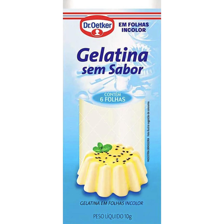 Gelatina Dr. Oetker 10g - Em Folhas - Incolor