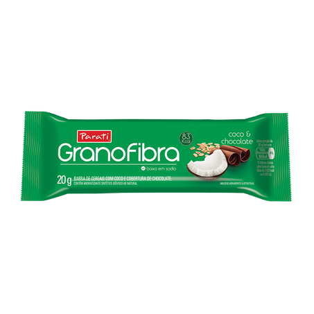 Barra de cereal grano fibra coco chocolate 20g