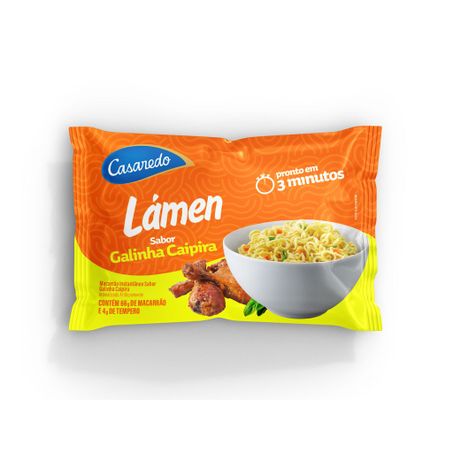 MACARRÃO INSTANTÂNEO LÁMEN GALINHA CAIPIRA CASAREDO PACOTE 70G