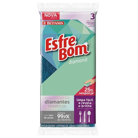 Bettanin esponja esfrebom c/4un limpeza