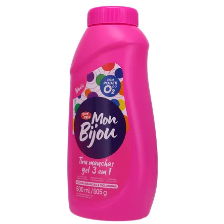 Tira Manchas Gel Mon Bijou 3 em 1 Roupas Brancas & Coloridas Frasco 500ml 360-3