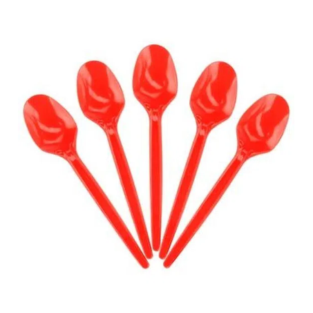 COLHER FESTA SOBREMESA C/10 VERMELHO