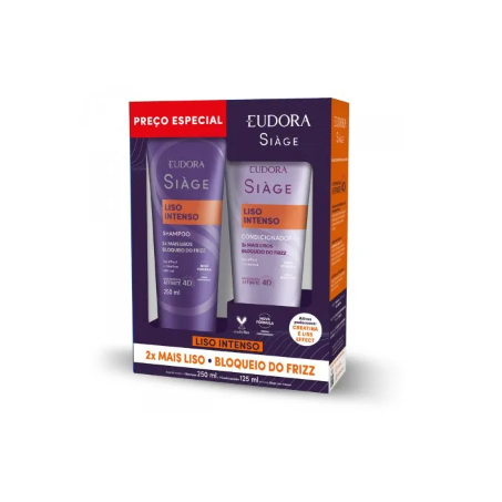 Kit shampoo e condicionador eudora siage liso intenso 250ml 125ml