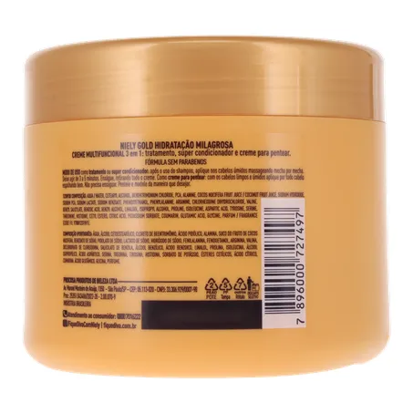 Creme de Tratamento Niely Gold Água de Coco 430g 360-19