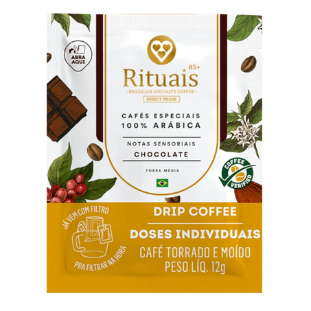 Cafe doses individuais 3 coracoes 12g rituais chocolate drip coffee