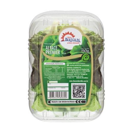 Alface Lisa Bertolin 150g - Premier - Bandeja