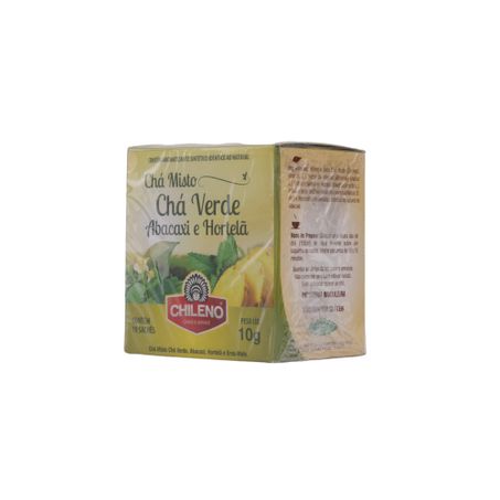 Chá Misto Chileno Chá Verde, Abacaxi, Hortelã e Erva-Mate Caixa com 10un - 10gr 360-37