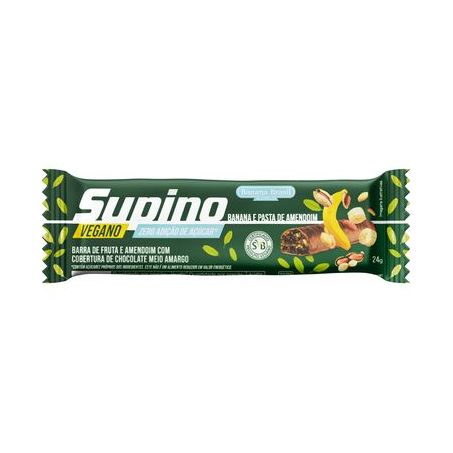 Barra de Frutas Banana E Pasta de Amendoim Cobertura Chocolate Meio Amargo Supino Pacote 24G