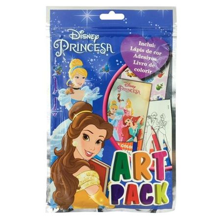 ART PACK PRINCESA LAPIS DE COR ADESIVOS LIVRO COLO