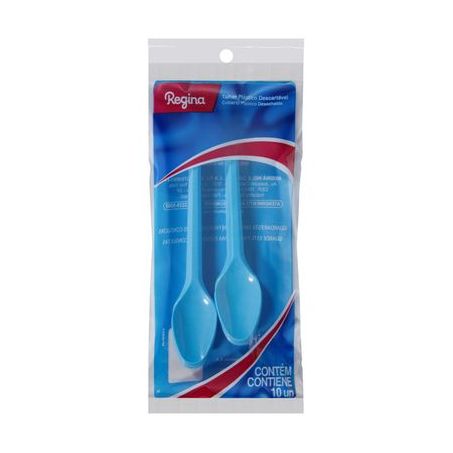 Colher plastica regina 25un azul