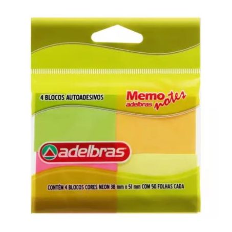 BLOCO ADESIVO ADELBRAS 38 X 51 50F 4UN