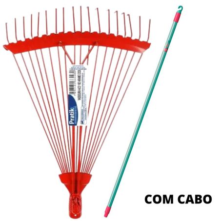 Vassoura jardim pratik regulagem arame com cabo