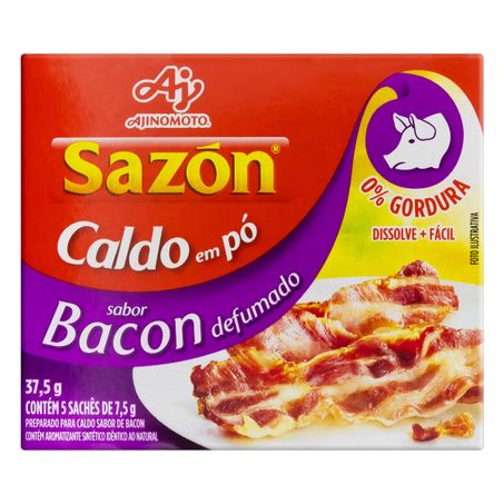 CALDO EM PÓ BACON DEFUMADO SAZÓN COM 5 UNIDADES