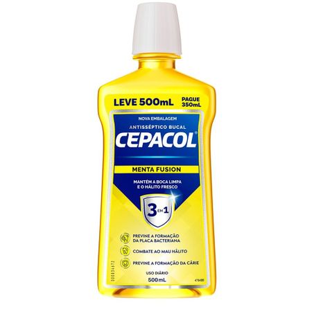 ENXAGUANTE BUCAL CEPACOL MENTA FUSION 500ML