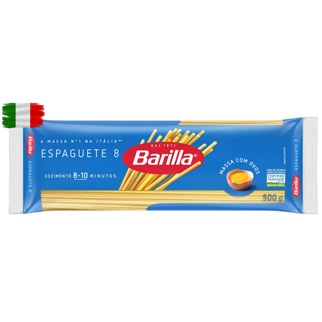 MASSA BARILLA C/OVOS ESPAGUETE N8 500G