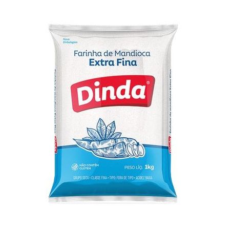 Farinha mandioca dinda extra fina 1kg