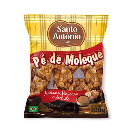 Pé de Moleque Santo Antônio com Açucar Mascavo Embalagem 300G
