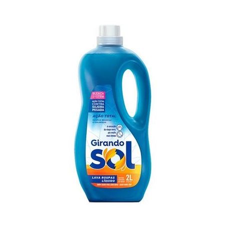 Lava Roupas Girando Sol Líquido Ação Total Frasco 2l 
 