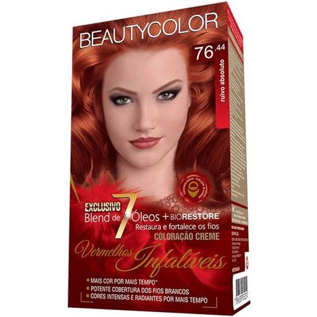 Tintura Beauty Color 76.44 Vermelho Ruivo Absoluto