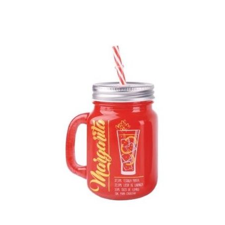 Jarra de vidro com canudo cocktail 18569
