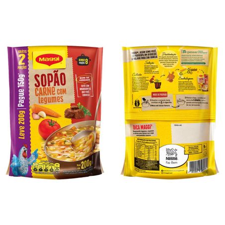 Sopa Maggi Carne Com Legumes Sachê Leve 200g Pague 150g  
 