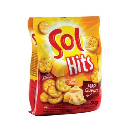 Biscoito Salgado Sol Hits Queijo Embalagem 80G